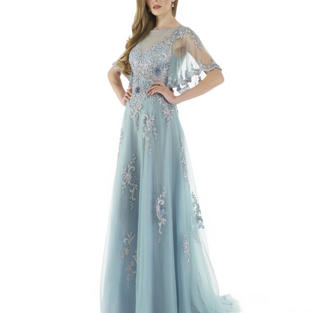 Morrell Maxie Light Blue Embroidered Maxi Dress